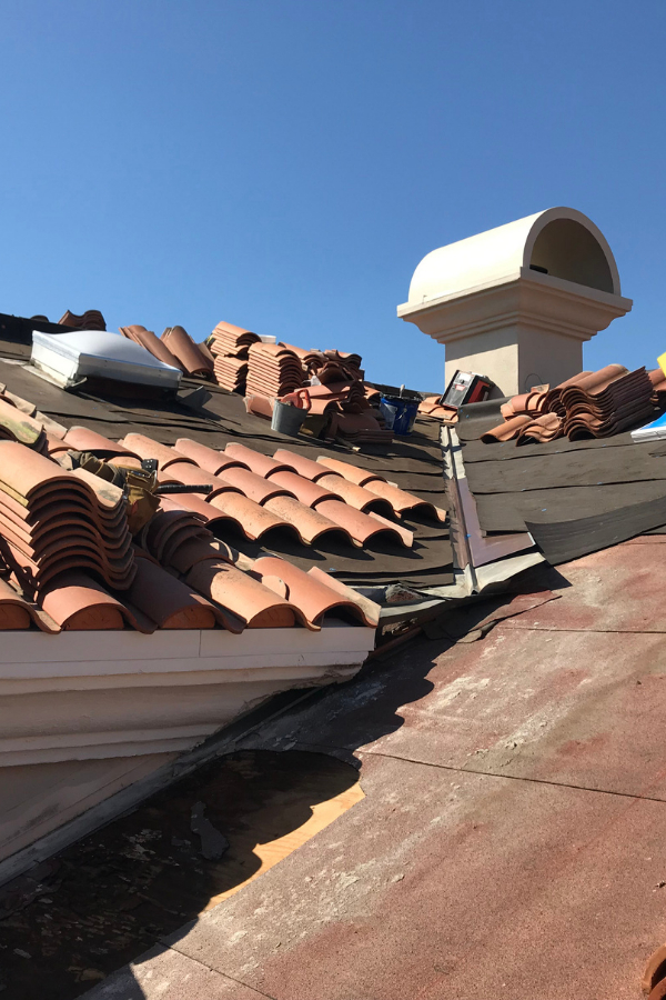A tile roof replacement project on a Fort Myers home